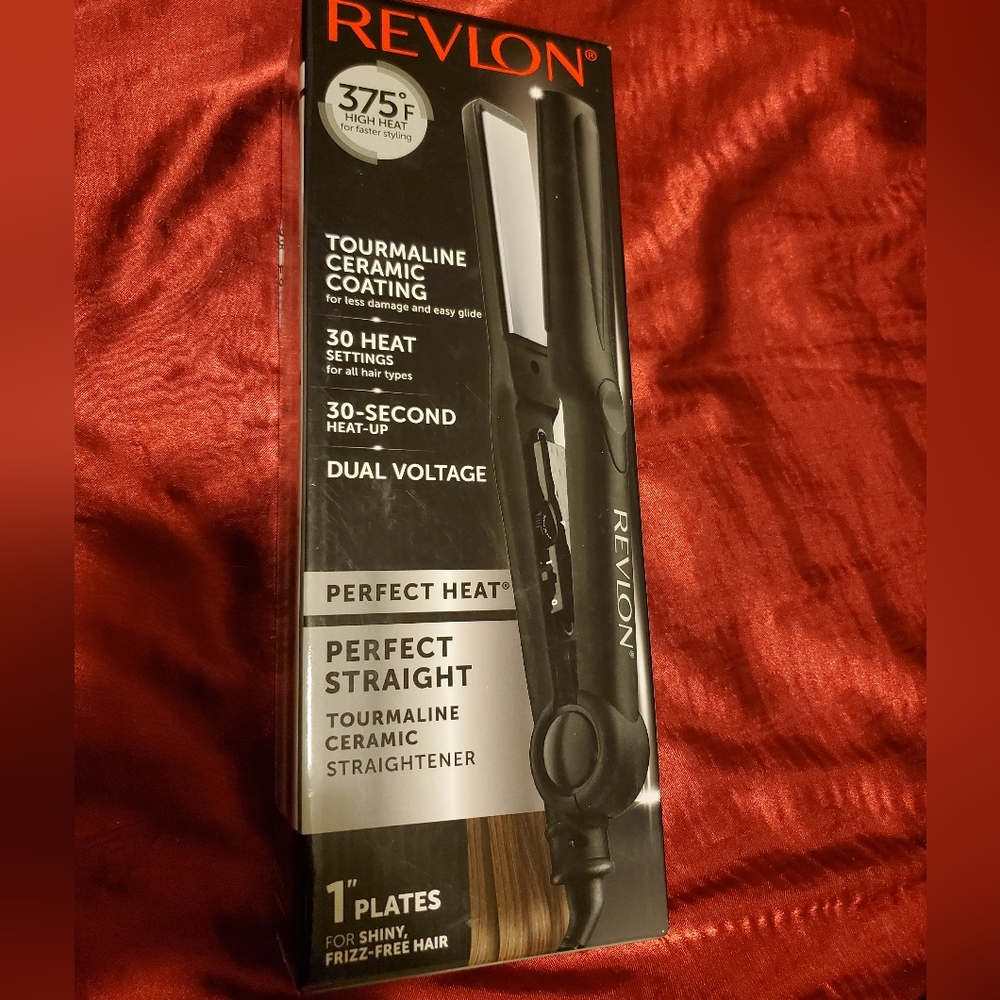 Revlon hair straighten flat iron 1" tourmaline